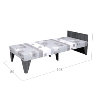 Кровать Катунь 0.8 эконом ДСП 190x80 Белый (scotland light grey) фото-2