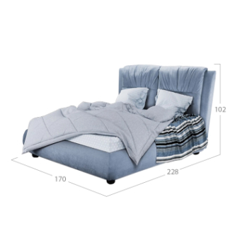 Кровать DLS Джуди 200x140 Серый (ZEUS DELUXE grey Бук) фото-2