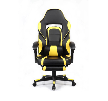 Кресло геймерское GoodWin Parker с подножкой Желтый (Черный/Желтый PU) фото-2