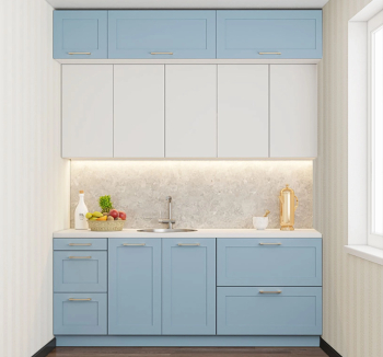 Кухня Світ меблів Модульні кухні Марго Комплект 4 160x57 Синій (ДСП Білий МДФ Блакитна лагуна) фото-1