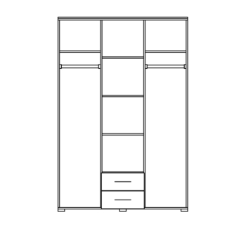 Шкаф гардероб Світ меблів 3Д Круиз 137x54x206 Белый (Дакар/белый) фото-2