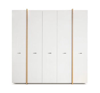 Шафа гардероб Embawood Альба 5Д 230x64,4x224,4 Білий (Білий Білий/Дуб санремо) фото-1