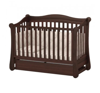 Ліжко для немовлят Верес ЛД18 18.3.1.1 з шухлядою без маятника 40.6.1 120x60 Сірий (Біло/Графітовий) фото-1