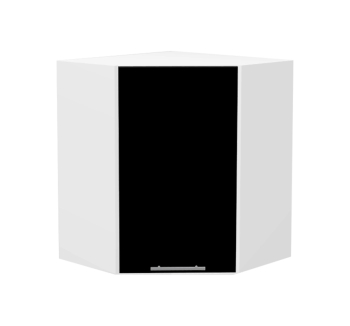 Тумба верхняя кухонная Комфорт Мебель Модульные кухни Эко В60х60.72.1Д угловая 60x60x72 Черный (Черный Белый) фото-1