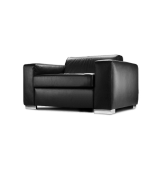 Кресло DLS Люкс-1-НС 108x94 Черный (Флай 2230 Нержавеющая сталь) фото-1