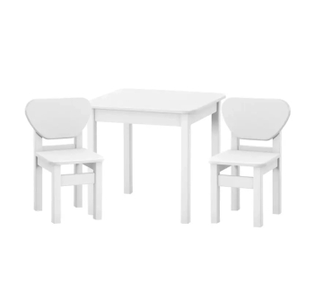 Стол детский Верес 1 с 2-мя стульями 57x57 Белый (МДФ Белый/Дерево Белый) фото-1