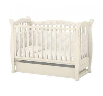 Кровать для новорожденных Верес ЛД15 15.3.1.1 с ящиком без маятника 40.6.1 120x60 Бежевый (Слоновая кость) фото-1