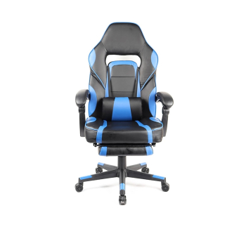 Кресло геймерское GoodWin Parker с подножкой Синий (Черный/Синий PU) фото-2