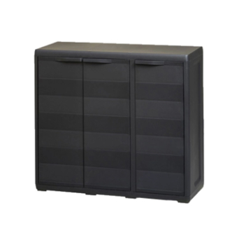 Шкаф хозяйственный Toomax низкий Elegance S 3-х дверный 97x38x87 Черный (Черный) фото-1