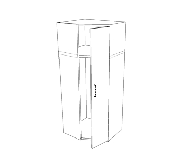 Шкаф гардероб Новый Стиль Серия Мега M921 68x68x200 Серый (Серый шифер) фото-2