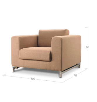 Кресло DLS Релакс-1-НС 100x98 Розовый (Флай 2202 Нержавеющая сталь) фото-2