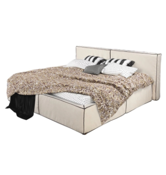 Ліжко DLS Лорен 200x160 Білий (KANSAS ivory Американский горіх) фото-1