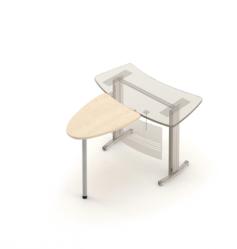 Стол приставной M-Concept Серия Техно-Плюс T1.76.10 100x75 Черный (Венге Луизиана) фото-1
