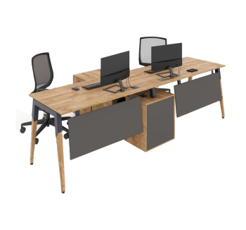 Комплект столів Salita Серія Compaund 35/18 L1600 Коричневий (Готланд Метал графіт/дерево Сірий Графіт Готланд/Антрацит) фото-1