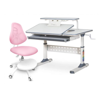 Комплект ErgoKids TH-320 (парта + кресло Y-400) Розовый (Розовый Серый) фото-1