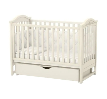 Кровать для новорожденных Верес ЛД3 03.3.1.1 с маятником и ящиком 40.2.1 120x60 Бежевый (Слоновая кость) фото-1
