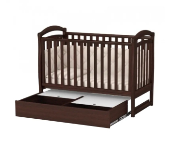 Ліжко для немовлят Верес ЛД6 06.3.1.1 з шухлядою без маятника 40.6.1 120x60 Коричневий (Горіх) фото-2