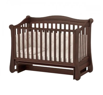Кровать для новорожденных Верес ЛД18 18.3.1.1 с маятником без ящика 40.1.0 120x60 Коричневый (Орех) фото-1