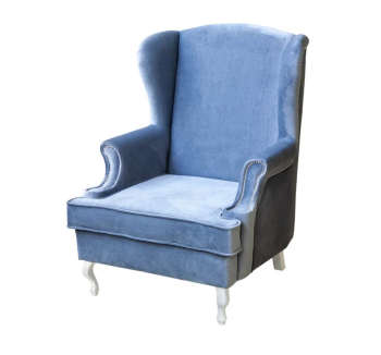 Кресло MegaStyle Royal 82x98 Синий (Great Denim Белый Серебро) фото-1