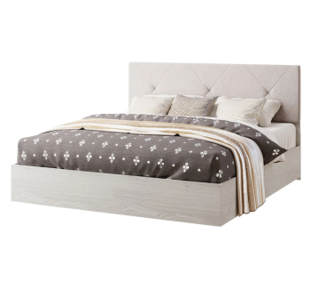 Кровать Світ меблів двуспальная Ромбо 200x160 Серый (Артвуд светлый Металлический без ножек) фото-1