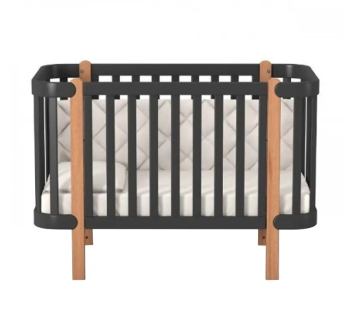 Кровать для новорожденных Верес Монако ЛД 5 05.3.1.21.06 120x60 Серый (Темно-серый/Буковый) фото-2