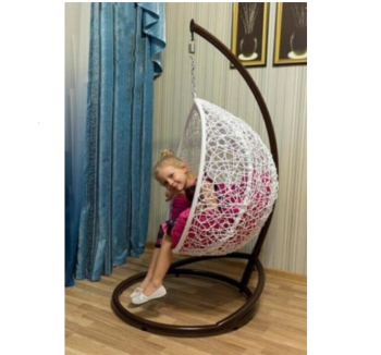 Кресло подвесное Украинские Конструкции Детское Гарди Кидс без стойки Розовый (Розовый Бежевая) фото-2