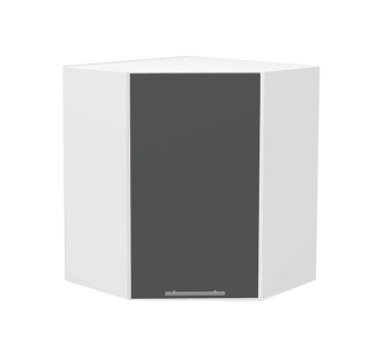 Тумба верхняя кухонная Комфорт Мебель Модульные кухни Эко В60х60.72.1Д угловая 60x60x72 Серый (Графит Белый) фото-1