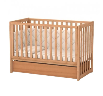 Ліжко для немовлят Верес ЛД13 13.1.1.20 з шухлядою без маятника 40.6.1 120x60 Коричневий (Органік Бук) фото-1