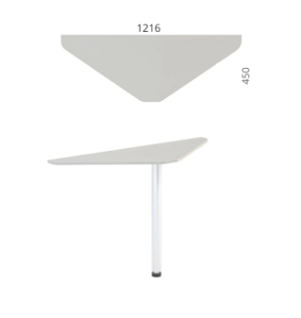 Стол приставной M-Concept Серия Сенс S1.36.12 121x45 Белый (Белый) фото-2