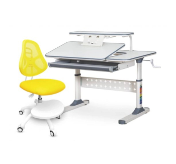 Комплект ErgoKids TH-320 (парта + крісло Y-400) Жовтий (Жовтий Сірий) фото-1
