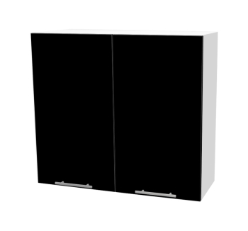 Тумба верхняя кухонная Комфорт Мебель Модульные кухни Эко В80.72.2Д 80x32x72 Черный (Черный Белый) фото-1