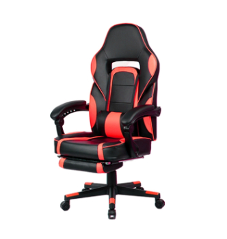 Кресло геймерское GoodWin Parker с подножкой Красный (Черный/Красный PU) фото-1