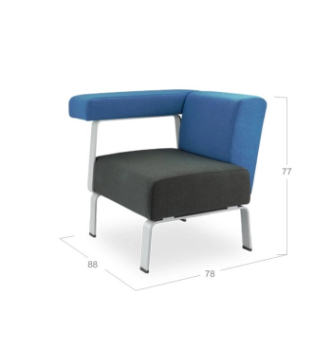 Кресло DLS Аксиома-секция-1 88x78 Синий (LEROY 310) фото-2