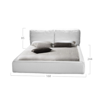 Ліжко DLS Ніколь 200x140 Сірий (АЛЬМІРА 01 stark white Білий) фото-2