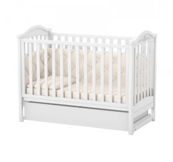 Кровать для новорожденных Верес ЛД3 03.3.1.1 с ящиком без маятника 40.6.1 120x60 Серый (Бело/Графитовый) фото-1