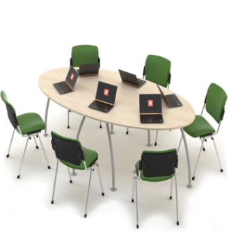 Стол конференционный M-Concept Серия Техно-Плюс T1.08.24 240x120 Красный (Яблоня Локарно) фото-1