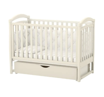 Кровать для новорожденных Верес ЛД6 06.3.1.1 с маятником и ящиком 40.2.1 120x60 Бежевый (Слоновая кость) фото-1