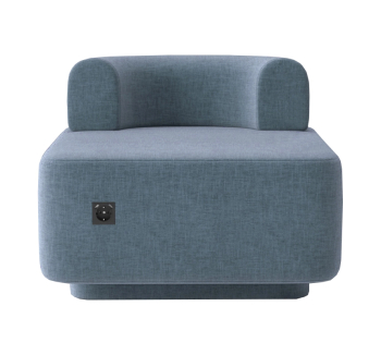 Кресло Wudus Plump с розеткой 80x80 Синий (Magic Grey Blue Ткань) фото-1