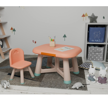 Стіл дитячий Mealux Peppa зі стільцем 75x58 Помаранчевий (KD-F042 Orange) фото-2