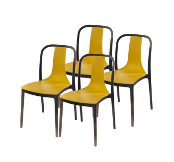 Комплект стільців АКЛАС Рістрето PL 4 шт Жовтий (Жовтий) фото-1