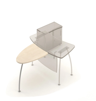 Стол приставной M-Concept Серия Техно-Плюс T1.16.10 100x75 Красный (Яблоня Локарно) фото-1