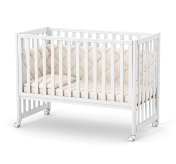 Кровать для новорожденных Верес ЛД13 13.1.1.20 с роликами 34.3.1.1.1.4.0 120x60 Белый (Белый Серый) фото-1