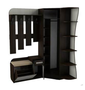 Прихожая Тиса Мебель 18 стандарт 155x95x205 Черный (Черный) фото-2