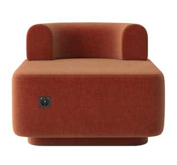 Кресло Wudus Plump с розеткой 80x80 Красный (Magic Terracotta Ткань) фото-1