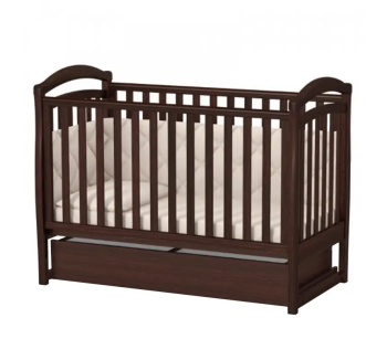 Кровать для новорожденных Верес ЛД6 06.3.1.1 с ящиком без маятника 40.6.1 120x60 Коричневый (Орех) фото-1