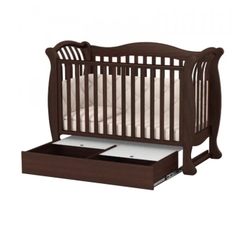 Кровать для новорожденных Верес ЛД19 19.3.1.1 с ящиком без маятника 40.6.1 120x60 Серый (Бело/Графитовый) фото-2