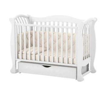 Ліжко для немовлят Верес ЛД19 19.3.1.1 з маятником та шухлядою 40.2.1 120x60 Білий (Білий) фото-1