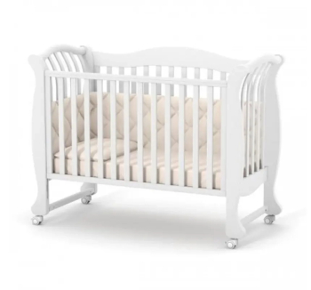 Кровать для новорожденных Верес ЛД19 19.3.1.1 с роликами 34.3.1.1.1.4.06 120x60 Белый (Белый Серый) фото-1