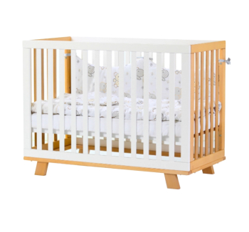 Ліжко для немовлят Верес Манхеттен ЛД1 1.1.70.32 120x60 Білий (Білий/Буковий) фото-1