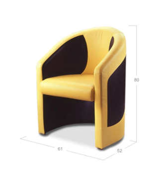 Крісло DLS Тіко-1 61x52 Жовтий (ZEUS DELUXE canary) фото-2